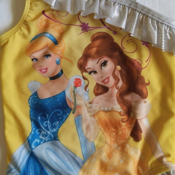 disney princess cinderella & belle ruffle one piece swimsuit 3T toddler girls - Picture 2 of 7
